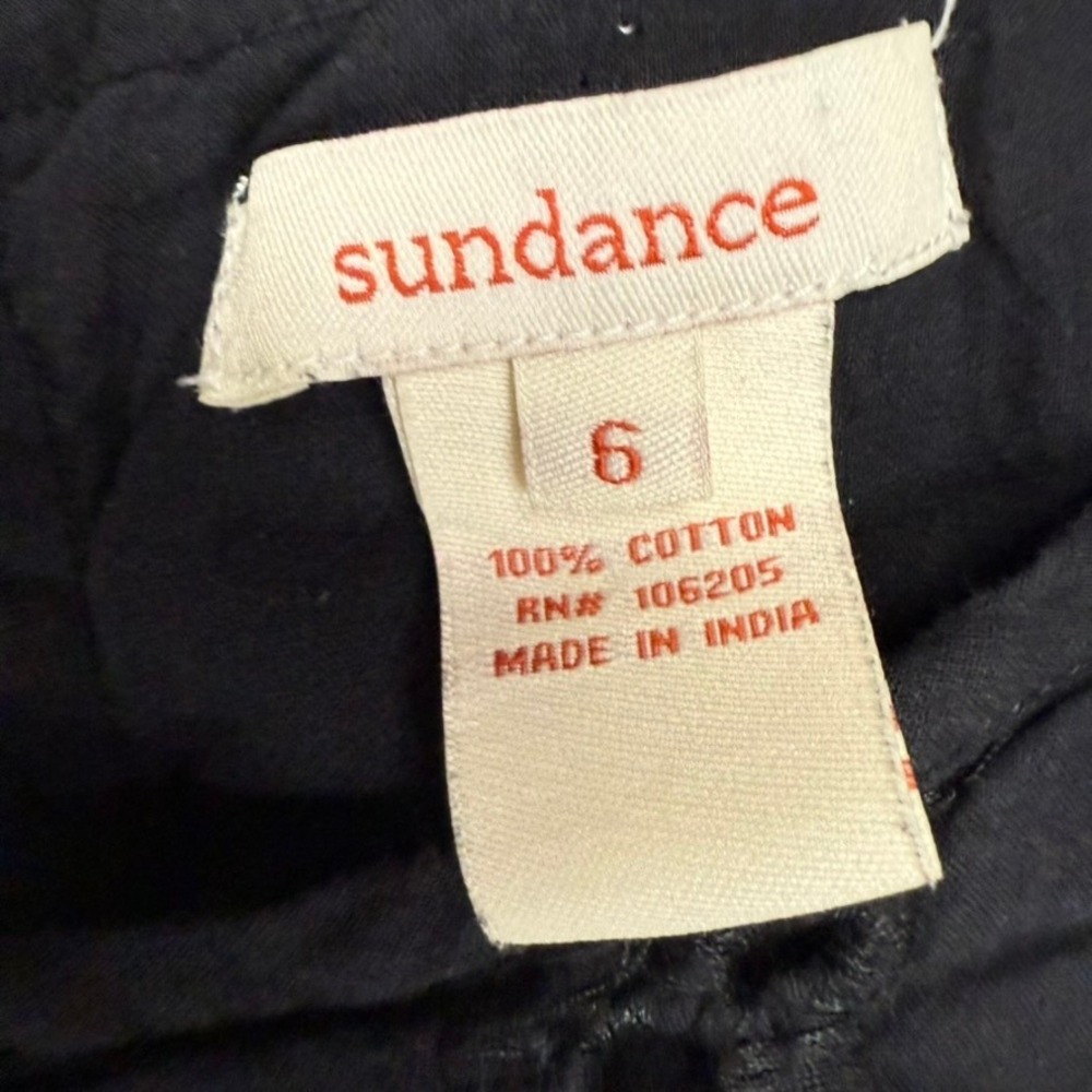 Sundance Black Embroidered Eyelet Detail Sleeveless Dress Size 6 - Picture 2 of 7